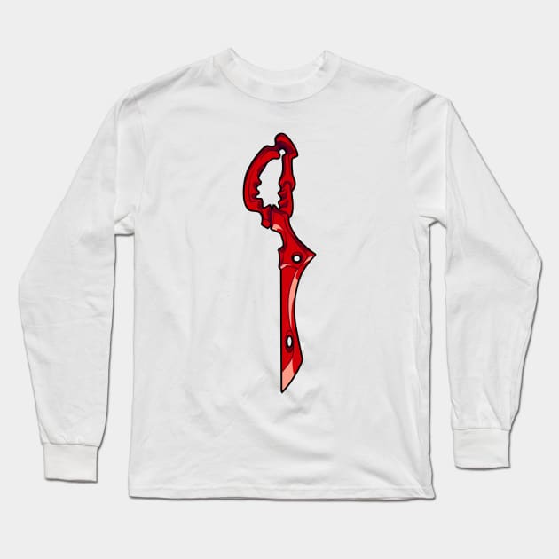 Scissor Blade (red) Long Sleeve T-Shirt by Whinecraft